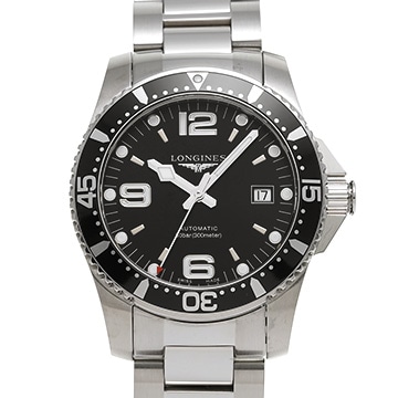 ロンジン ハイドロコンクエスト L3.742.4.56.6 ブラック メンズ 時計 【中古】【wristwatch】