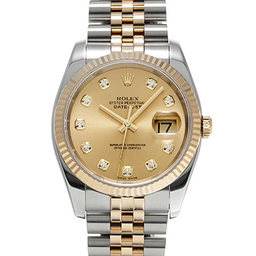 ロレックス デイトジャスト 36 116233G シャンパン/ダイヤモンド メンズ 時計 【中古】【wristwatch】