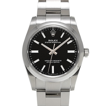 ロレックス オイスターパーペチュアル 34 124200 ブラック ユニセックス 時計 【中古】【wristwatch】