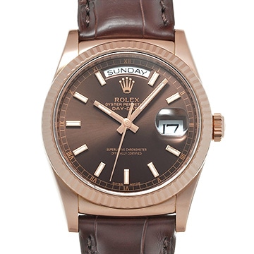 ロレックス デイデイト 118135 チョコレートブラウン メンズ 時計 【中古】【wristwatch】