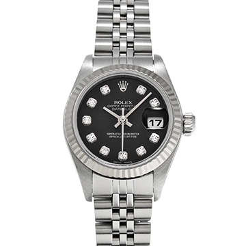 ロレックス デイトジャスト 79174G ブラック/ダイヤモンド レディース 時計 【中古】【wristwatch】
