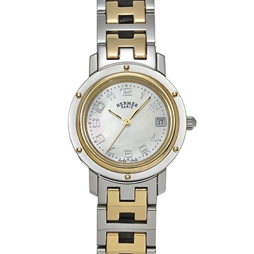 エルメス クリッパー CL4.220 ホワイトシェル レディース 時計 【中古】【wristwatch】