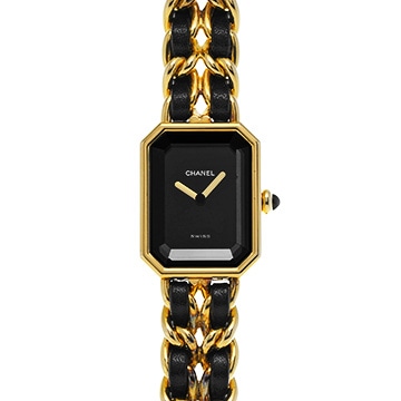シャネル プルミエール L H0001 ブラック レディース 時計 【中古】【wristwatch】