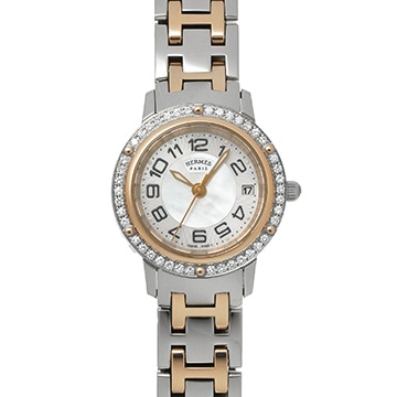 エルメス クリッパー CP1.222 ホワイトシェル レディース 時計 【中古】【wristwatch】