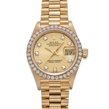 ロレックス デイトジャスト 69138G シャンパン/ダイヤモンド レディース 時計 【中古】【wristwatch】