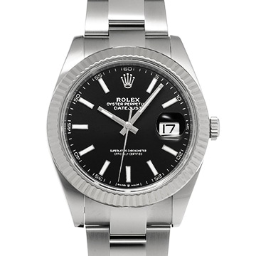 ロレックス デイトジャスト 41 126334 ブライトブラック メンズ 時計 【中古】【wristwatch】