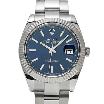ロレックス デイトジャスト 41 126334 ブライトブルー メンズ 時計 【中古】【wristwatch】
