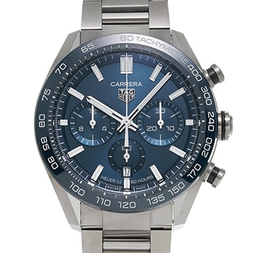 タグ ホイヤー カレラ キャリバーホイヤー02 クロノグラフ CBN2A1A.BA0643 ブルー メンズ 時計 【中古】【wristwatch】