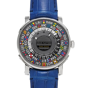 ルイ ヴィトン エスカル タイムゾーン Q5D200 グレー メンズ 時計 【中古】【wristwatch】