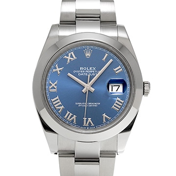 ロレックス デイトジャスト 41 126300 アズーロブルー メンズ 時計 【中古】【wristwatch】