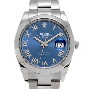 ロレックス デイトジャスト 41 126300 アズーロブルー メンズ 時計 【中古】【wristwatch】