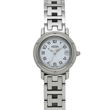 エルメス クリッパー CL4.210 ホワイト レディース 時計 【中古】【wristwatch】