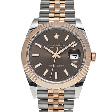 ロレックス デイトジャスト 41 126331 チョコレートブラウン/ダイヤモンド メンズ 時計 【新品】【wristwatch】