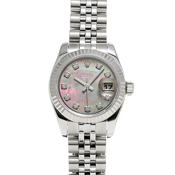 ロレックス デイトジャスト  179174NG ブラックシェル/ダイヤモンド レディース 時計 【中古】【wristwatch】
