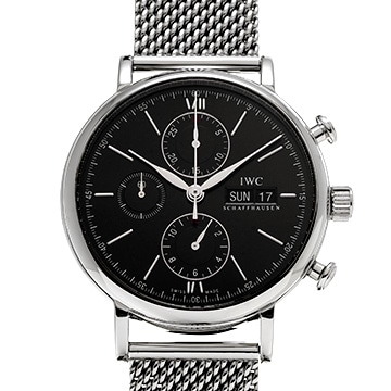 IWC ポートフィノ クロノグラフ IW391010 ブラック メンズ 時計 【中古】【wristwatch】