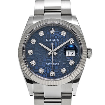 ロレックス デイトジャスト 36 126234G ブルーコンピュータ/ダイヤモンド メンズ 時計 【中古】【wristwatch】