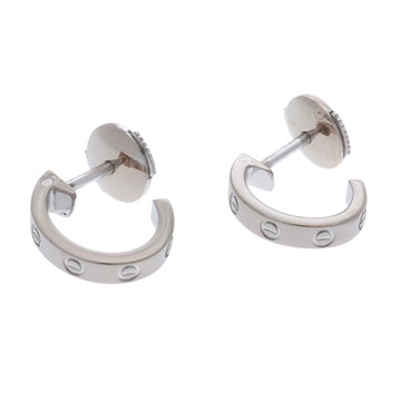カルティエ ミニラブ ピアス シルバー K18ホワイトゴールド WG レディース ジュエリー 【中古】【jewelry】