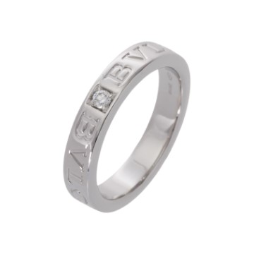ブルガリ BBダブルロゴ リング 1PD ゴールド K18ホワイトゴールド WG レディース ジュエリー 【中古】【jewelry】