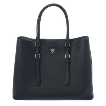 プラダ 2WAY ハンドバッグ ネイビー サフィアーノレザー レディース バッグ 【中古】【bag】