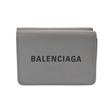 バレンシアガ エブリデイ ミニウォレット グレー 551921 1165 W 203437 レザー レディース 財布 【中古】【purse】