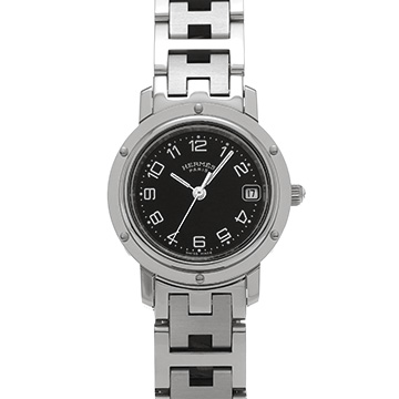 エルメス クリッパー CL4.210 ブラック レディース 時計 【中古】【wristwatch】