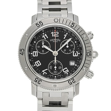 エルメス クリッパー ダイバー クロノグラフ CL2.910 ブラック メンズ 時計 【中古】【wristwatch】