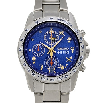 セイコー ワンピース 1000話記念モデル 7T92-HBM0 ブルー メンズ 時計 【中古】【wristwatch】