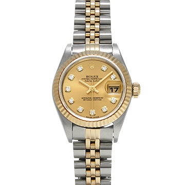 ロレックス デイトジャスト 79173G シャンパン/ダイヤモンド レディース 時計 【中古】【wristwatch】
