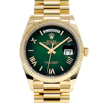 ロレックス デイデイト 36 128238 グリーンオンブレ/ダイヤモンド メンズ 時計 【中古】【wristwatch】