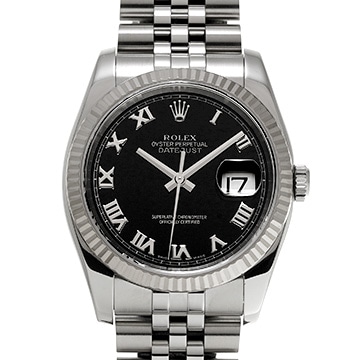 ロレックス デイトジャスト 116234 ブラック メンズ 時計 【中古】【wristwatch】