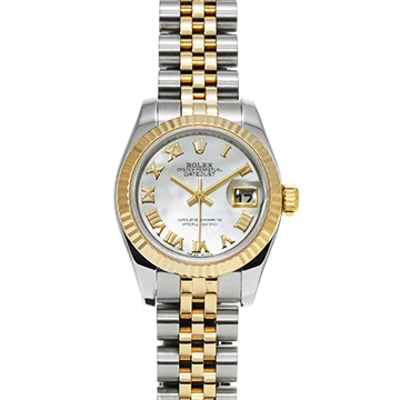 ロレックス デイトジャスト 179173NR ホワイトシェル レディース 時計 【中古】【wristwatch】