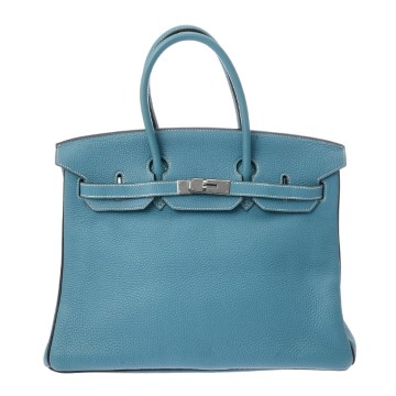 エルメス バーキン 35 ブルージーン/ブルーニュイ トリヨンクレマンス ユニセックス バッグ 【中古】【bag】