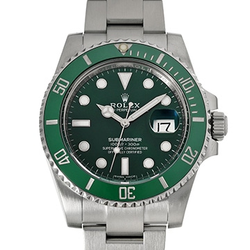 ロレックス サブマリーナ デイト 116610LV グリーン メンズ 時計 【中古】【wristwatch】