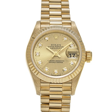 ロレックス デイトジャスト 69178G シャンパン/ダイヤモンド レディース 時計 【中古】【wristwatch】