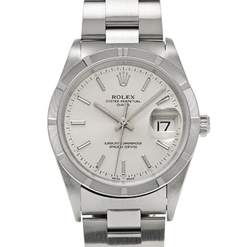 ロレックス オイスターパーペチュアル デイト 15210 シルバー メンズ 時計 【中古】【wristwatch】