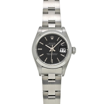 ロレックス オイスター パーペチュアル デイト 79160 ブラック レディース 時計 【中古】【wristwatch】