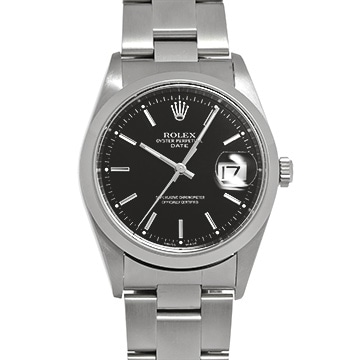 ロレックス オイスターパーペチュアル デイト 15200 ブラック メンズ 時計 【中古】【wristwatch】
