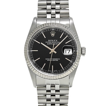 ロレックス デイトジャスト 16234 ブラック メンズ 時計 【中古】【wristwatch】