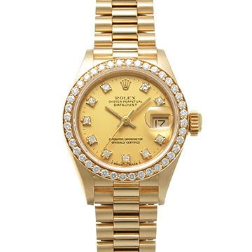 ロレックス デイトジャスト 69138G シャンパン/ダイヤモンド レディース 時計 【中古】【wristwatch】