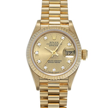 ロレックス デイトジャスト 69178G シャンパン/ダイヤモンド レディース 時計 【中古】【wristwatch】