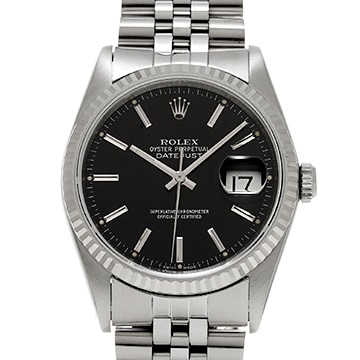ロレックス デイトジャスト 16234 ブラック メンズ 時計 【中古】【wristwatch】