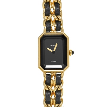シャネル プルミエール L H0001 ブラック レディース 時計 【中古】【wristwatch】