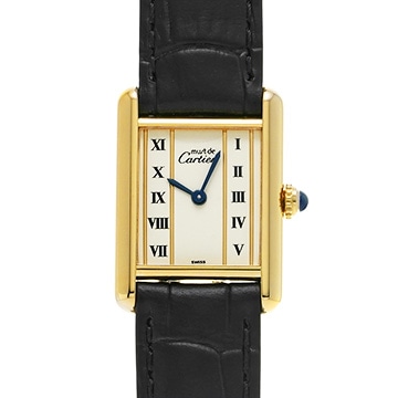 カルティエ マストタンク ヴェルメイユ SM 5057001 アイボリー レディース 時計 【中古】【wristwatch】