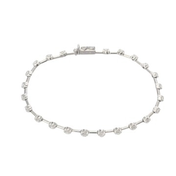 ライン テニスブレスレット 1.25ct シルバー K18ホワイトゴールド WG レディース ジュエリー 【中古】【jewelry】