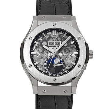 ウブロ クラシックフュージョン アエロフュージョン チタニウム ムーンフェイズ 517.NX.0170.LR スケルトン メンズ 時計 【中古】【wristwatch】