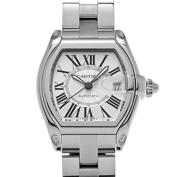 カルティエ ロードスター LM W62025V3  シルバー メンズ 時計 【中古】【wristwatch】