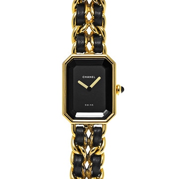 シャネル プルミエール L H0001 ブラック レディース 時計 【中古】【wristwatch】