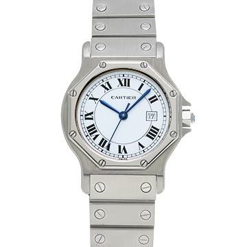 カルティエ サントス オクタゴン LM 81037188 ホワイト メンズ 時計 【中古】【wristwatch】