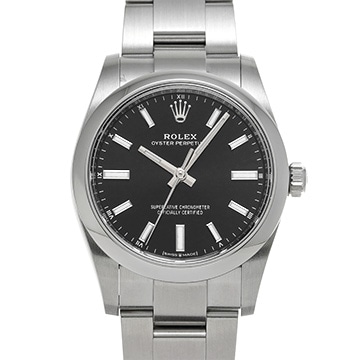 ロレックス オイスターパーペチュアル 34 124200 ブラック ユニセックス 時計 【中古】【wristwatch】