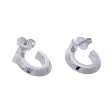 ティファニー Tワン フープ ピアス シルバー K18ホワイトゴールド WG レディース ジュエリー 【中古】【jewelry】